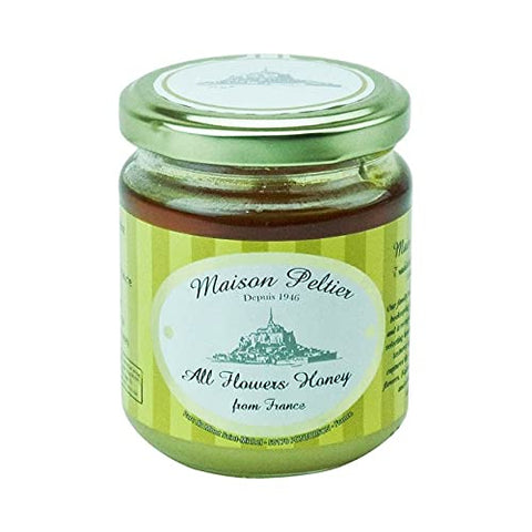 Maison Peltier - Pure Raw Honey, 100% Unpasteurized Made in France, 250g (8.8oz) Glass Jar (All Flowers)
