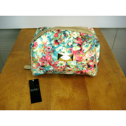 NICOLE MILLER LARGE FLORAL COSMETIC TRAVEL BAG NWT