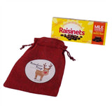Stocking Stuffer Reindeer Poop Candy Chocolate Covered Raisins in Gift Bag