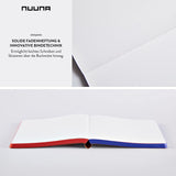 Nuuna Graphic L "Yes-No" Smooth Bonded Leather Notebook - Red, Blue/White