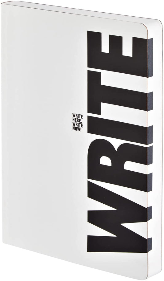 Nuuna Graphic L "Write-Wrong" Smooth Bonded Leather Notebook - White