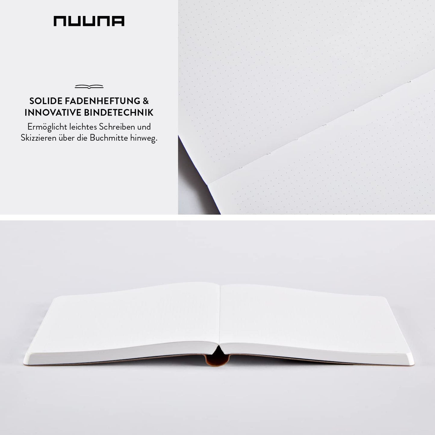 Nuuna Graphic L "Write-Wrong" Smooth Bonded Leather Notebook - White