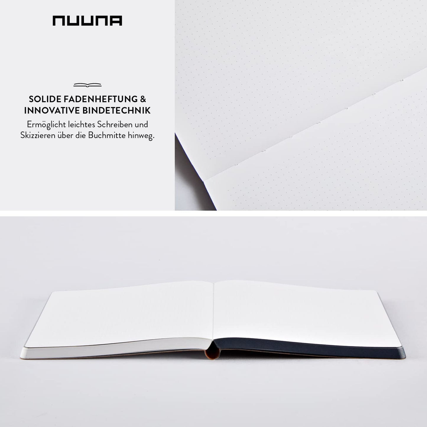 Nuuna Graphic L "Copywright" Smooth Bonded Leather Notebook - White