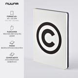 Nuuna Graphic L "Copywright" Smooth Bonded Leather Notebook - White