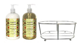 Three Piece Set: Hand & Body Lotion and Hand Soap Duo Set Enriched With Shea Butter 16 oz ea. in a Chrome Caddy Collection
