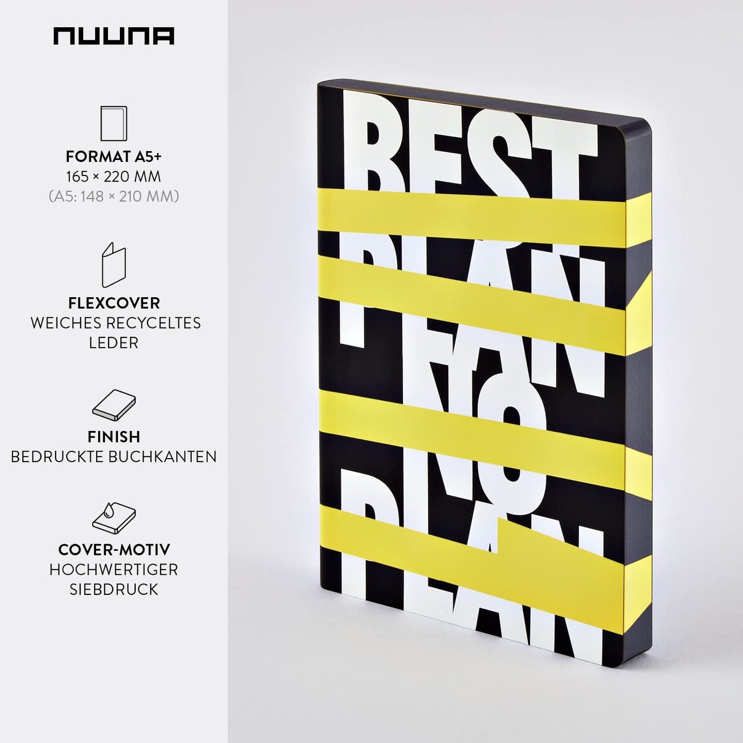 Nuuna Graphic L Luxury Dot Grid Leather Cover Notebook (Best Plan - No Plan)