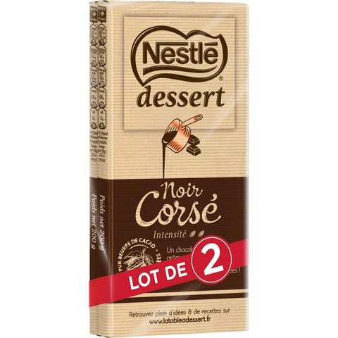 Nestlé Dessert Tablette Noir Corsé (lot de 2)