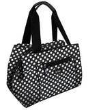 Nicole Miller of New York Insulated Waterproof 11" Lunch Box Cooler Bag (Black and White Polka Dot)