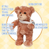 Broken Arm Bear Plush Bear 10" Reversible Cast Teddy by Fine Toyz & More