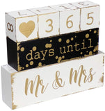 Ganz 6 Piece Wooden Block Wedding Day Countdown Calendar Rustic Deocration Decor