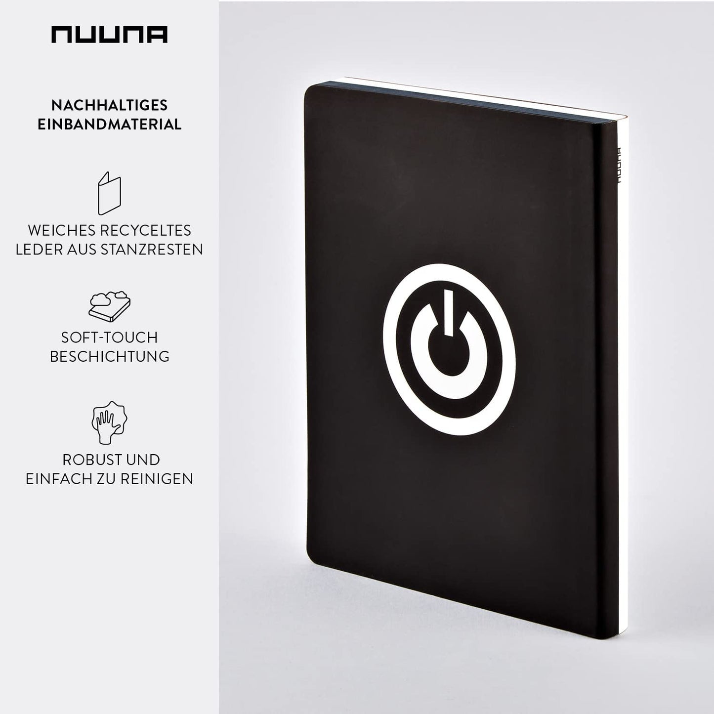 Nuuna Graphic L "Copywright" Smooth Bonded Leather Notebook - White