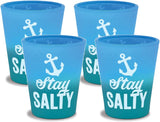 Cape Shore Velvet Frosted Shot Glass Set of Four Beach Summer Fun Party Theme