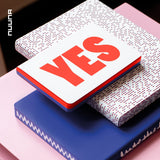 Nuuna Graphic L "Yes-No" Smooth Bonded Leather Notebook - Red, Blue/White