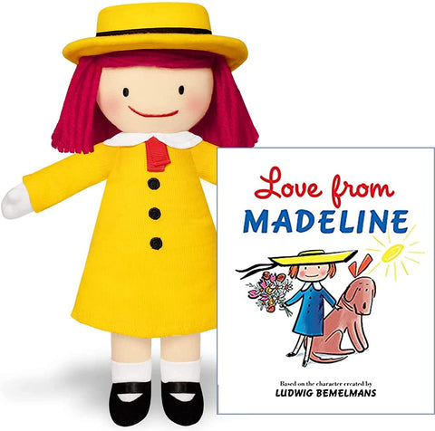 YOTTOY Bon Jour Madeline Doll, Madeline Set from The Madeline Books 10.5 Inch Doll & Hardcover Madeline Book 6" x 6"
