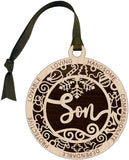 Jolitee Laser Cut Wood Ornament with Christmas Icon Cutouts