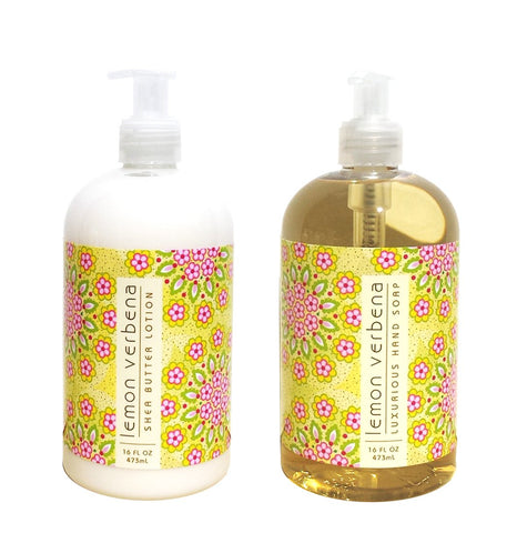 Greenwich Bay LEMON VERBENA Hand & Body Lotion and Hand Soap Duo Set Enriched With Shea Butter 16 oz ea.