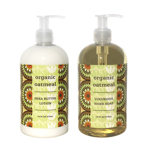 Greenwich Bay ORGANIC OATMEAL Hand & Body Lotion and Hand Soap Duo Set Enriched With Shea Butter 16 oz ea.