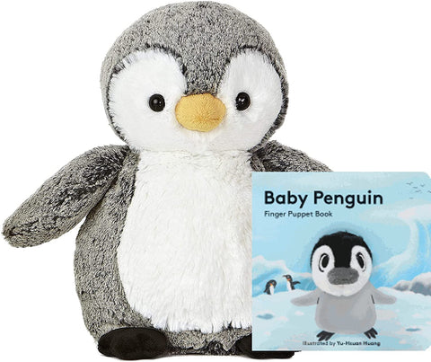 Penguin Plush Toy with Finger Puppet Book Gift Set