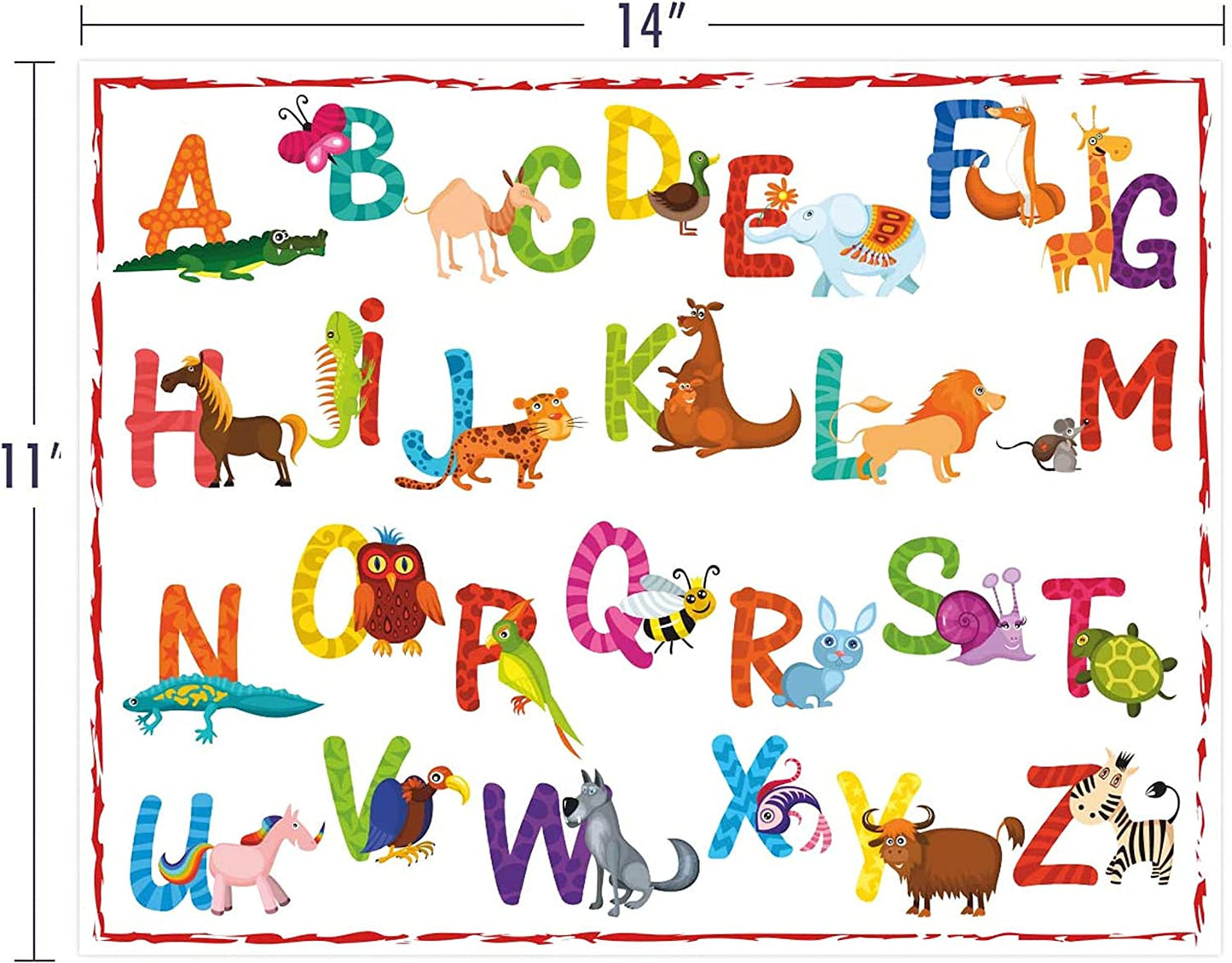 Alphabet Disposable Placemats Baby Placemat for Restaurant Dinner Table Mat, Placemats for Kids Placemats and Disposable Placemats for Toddlers Placemat, Tidy Travel Mat for Restaurant 24 pc 11" x 14"