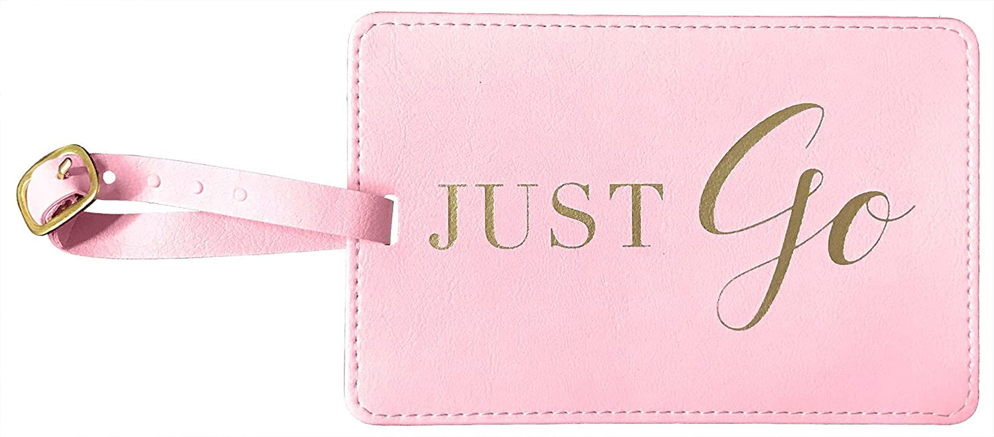 Eccolo Jumbo Faux Leather Luggage Tag (Just Go)