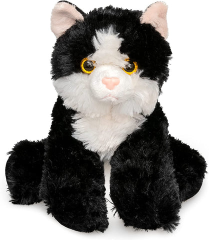 Jolitee Small Plush Black and White Cat Stuffed Animal Cat Tuxedo Cat Stuffed Animal Kitten 8 inch