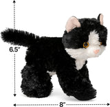 Jolitee Small Plush Black and White Cat Stuffed Animal Cat Tuxedo Cat Stuffed Animal Kitten 8 inch