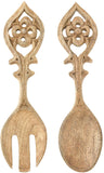 Creative Co-Op Hand-Carved Mango Wood (Set of 2 Pieces) Salad Servers, Brown, 2 Count