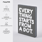 Nuuna Graphic L"Everything Starts from a Dot" Smooth Bonded Leather Notebook - Black