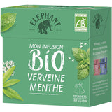 Elephant Herbal Tea Bags Organic Flavored Tea with Verbena Mint Infusion 20 Sachets