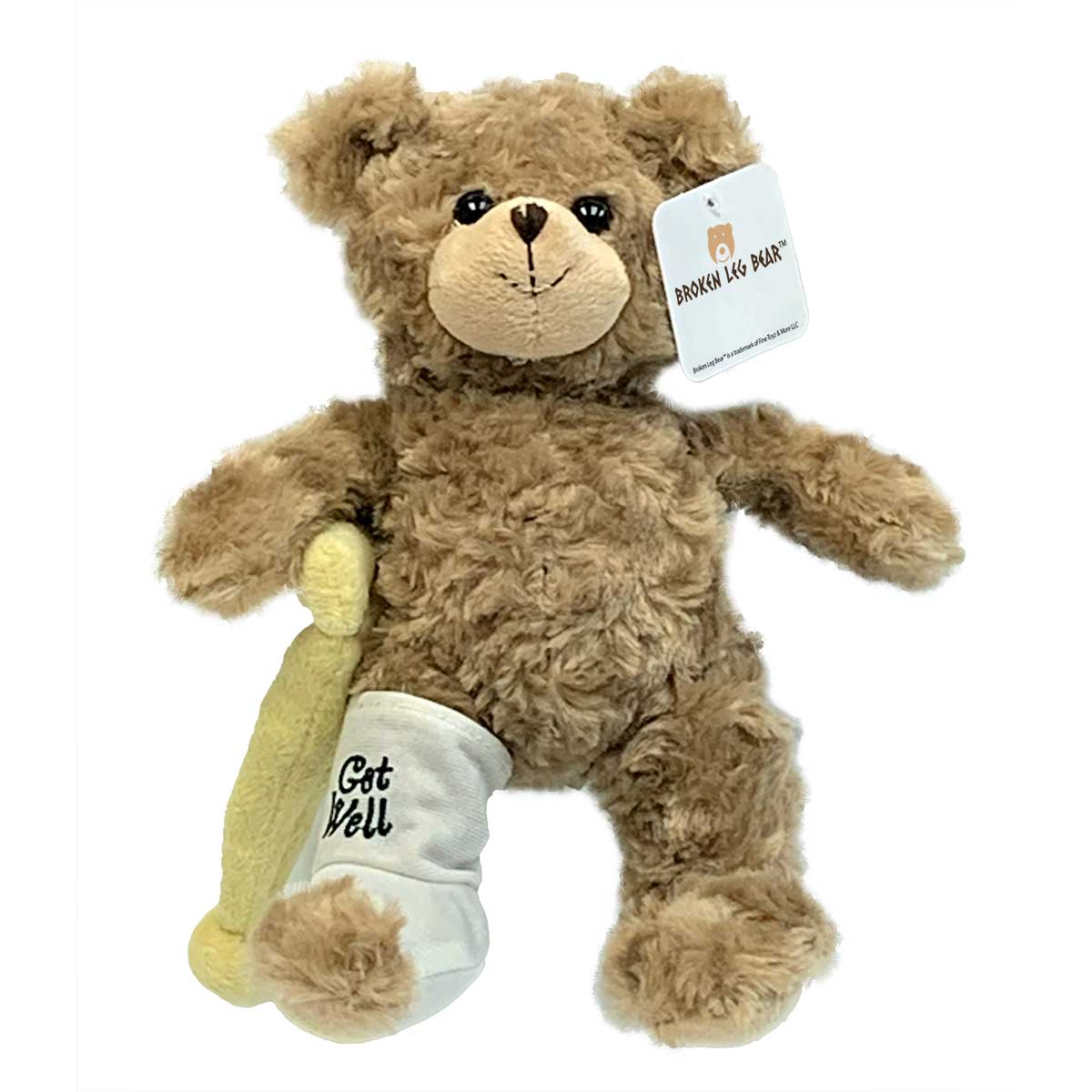 Broken Leg Bear Plush Bear 10" Reversible Cast & Crutch Teddy by Fine Toyz & More