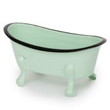 Rustic Enamel 1 Piece 5.5" Metal Clawfoot Mini Bathtub Soap Dish Mini Bath Tub Decoration Clawfoot Tub Soap Caddy