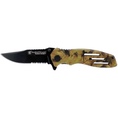 SMITH & WESSON SWA24S EXTREME OPS CAMO LINERLOCK TACTICAL FOLDING POCKET KNIFE