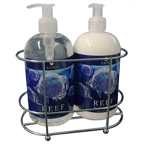 Reef Luxury Shea and Cocoa Butter with Sea Kelp Extract (Soap and Lotion Set in Caddy)